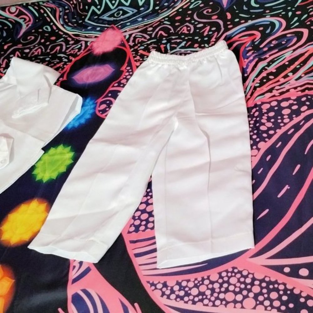Christening Outfit with Bonnet 5 Pieces Set Formal White Suit (12-18 Month) Boy - Picture 4 of 11